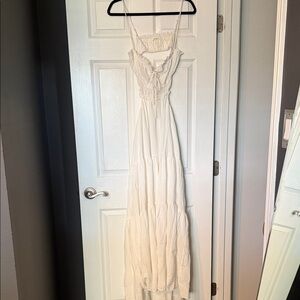 12th Tribe Elegant Cream Maxi Dress